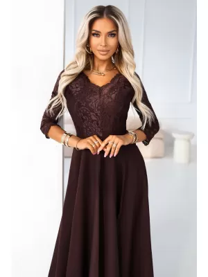 Dámské šaty NUMOCO AMBER 309-14 ČOKOLÁDOVÁ