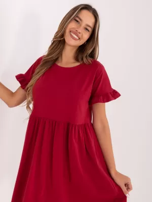 Dámské šaty RUE PARIS RV-SK-5576.04 DARK RED