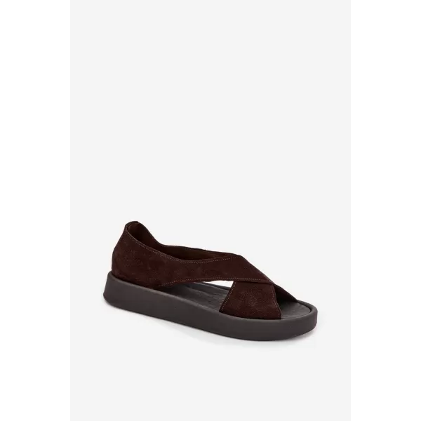  Dámské sandály ZAZOO 3196 DARK BROWN 