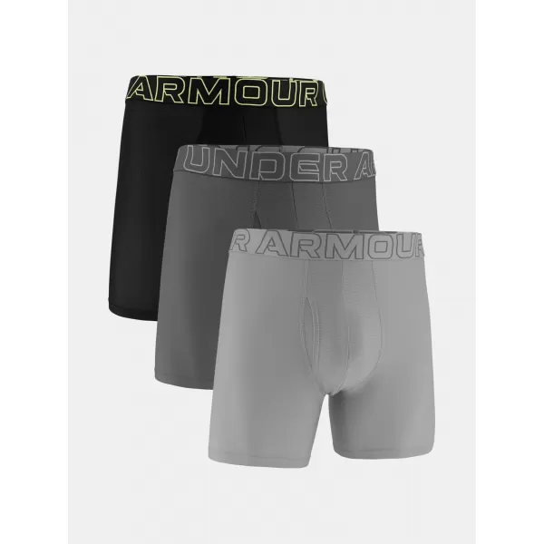 Pánské boxerky UNDER ARMOUR UA PERFORMANCE TECH MESH - SOLID 6IN - 1383884-069 TITANIUM 