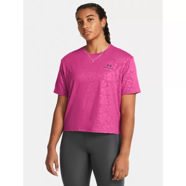  Dámské triko UNDER ARMOUR VANISH ENERGY EMBOSS CROP SS 1383640-686 RŮŽOVÁ 