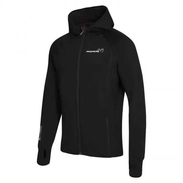  Pánská mikina PROGRESS TOREZ HOODY MERINO ČERNÁ 