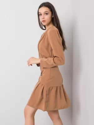 Dámské šaty RUE PARIS 322-SK-10099.40 LIGHT BROWN