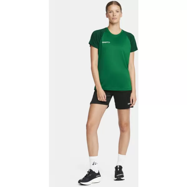  Dámské kontrastní sportovní tričko CRAFT TW Squad Go Contrast Jersey W TÝMOVĚ ZELENÁ/ZELENÁ 