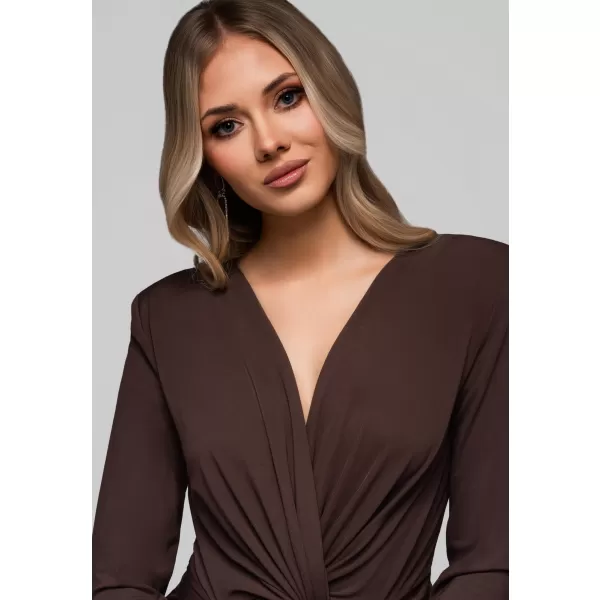  Dámské šaty LARICA LA-OM-DLR185 BROWN 