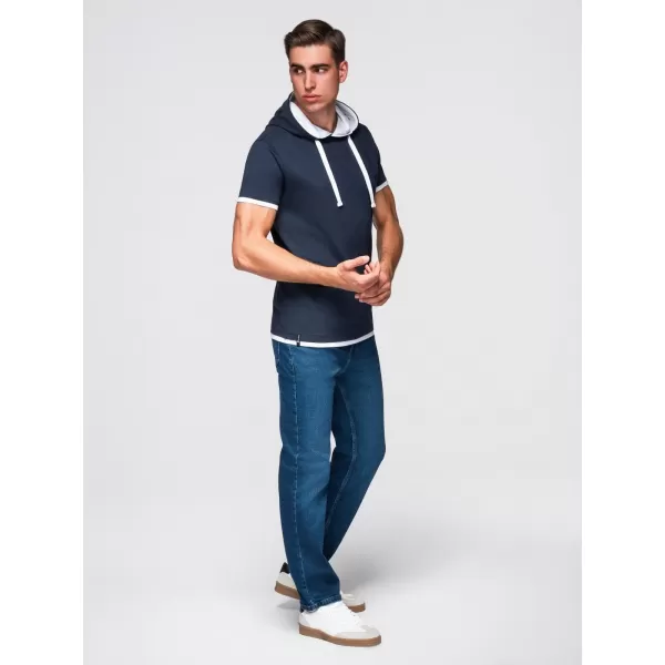  Pánské triko OMBRE OM-TSCT-0256 NAVY BLUE 