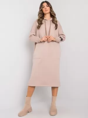 Dámské šaty RUE PARIS RV-SK-7359.25X DARK BEIGE