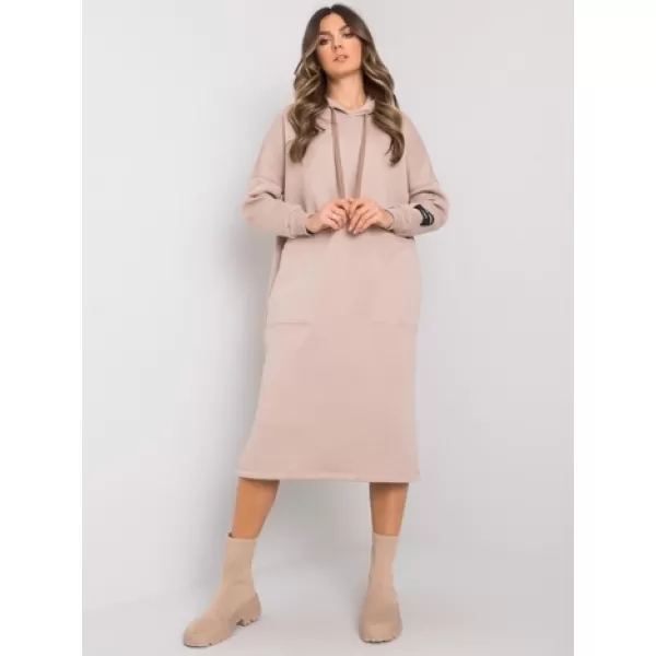  Dámské šaty RUE PARIS RV-SK-7359.25X DARK BEIGE 