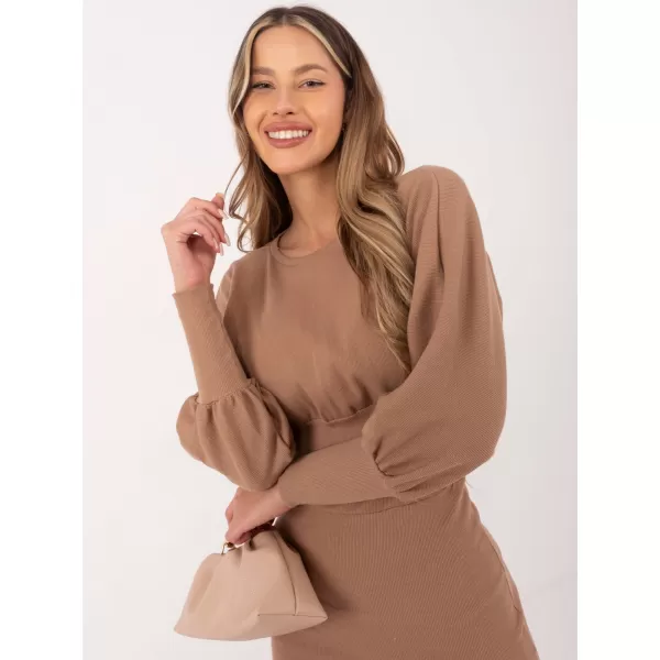  Dámské šaty RUE PARIS RV-SK-6079.65 DARK BEIGE 