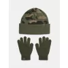 Chlapecký set UNDER ARMOUR B BEANIE/GLOVE COMBO 1386641-390 ZELENÁ