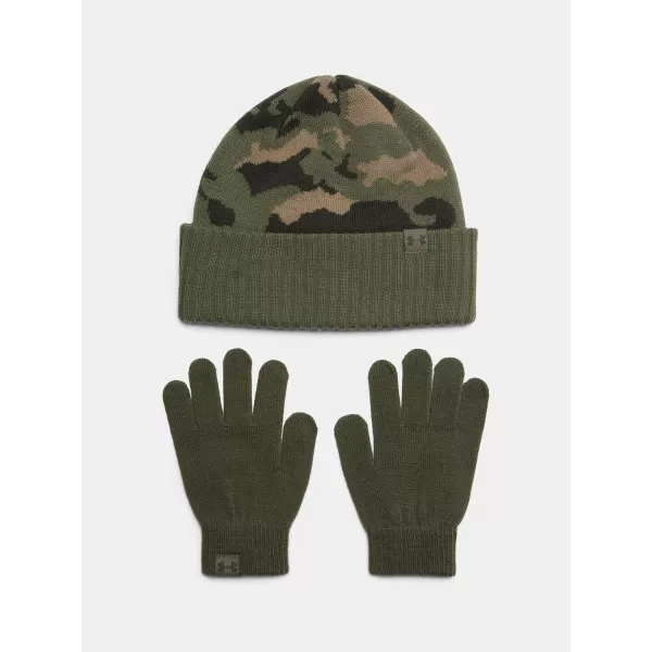  Chlapecký set UNDER ARMOUR B BEANIE/GLOVE COMBO 1386641-390 ZELENÁ 