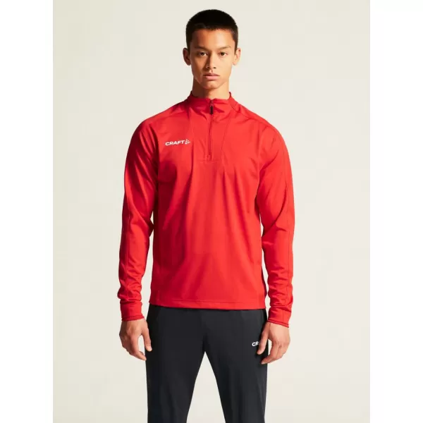  Pánská tréninková bunda s 1/4 zipem CRAFT TW Evolve 2.0 Half Zip M JASNĚ ČERVENÁ 