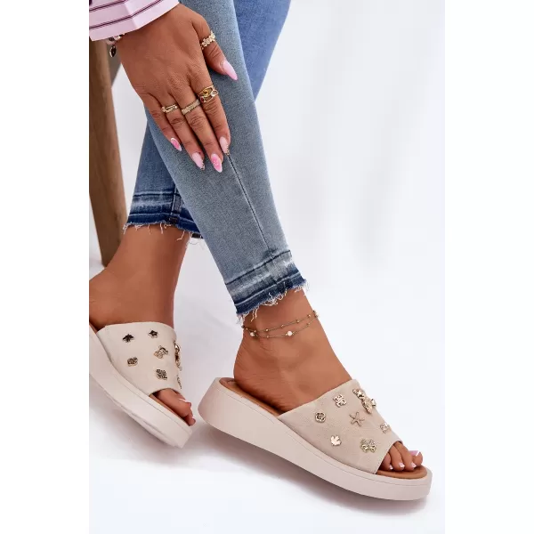  Dámské pantofle VINCEZA 66741 BEIGE 