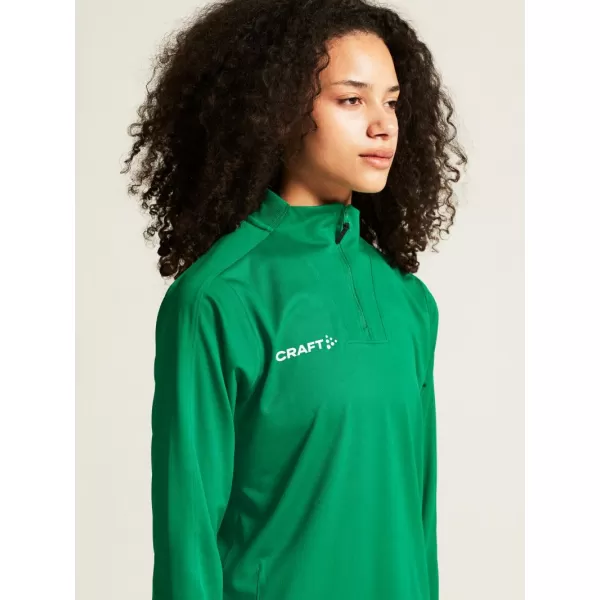  Dámská tréninková bunda s 1/4 zipem CRAFT TW Evolve 2.0 Half Zip W TÝMOVĚ ZELENÁ 