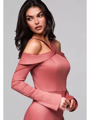 Dámské šaty LARICA LA-OM-DLR250 DARK PINK