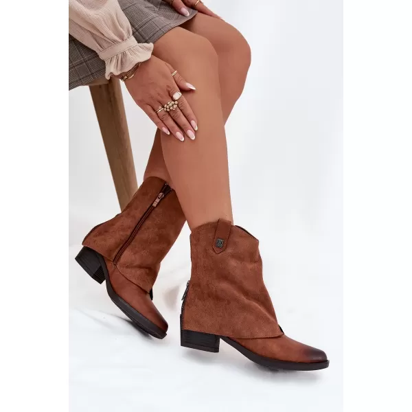  Dámské boty na podpatku BOTO SYLVETTE 39097 CAMEL 