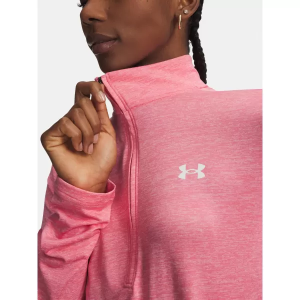  Dámské triko TECH 1/2 ZIP- TWIST 1384225-601 RŮŽOVÁ 