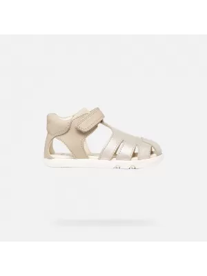 Dívčí sandály GEOX SANDAL STEPPIEUP B656QA0CR85C5000 BÉŽOVÁ
