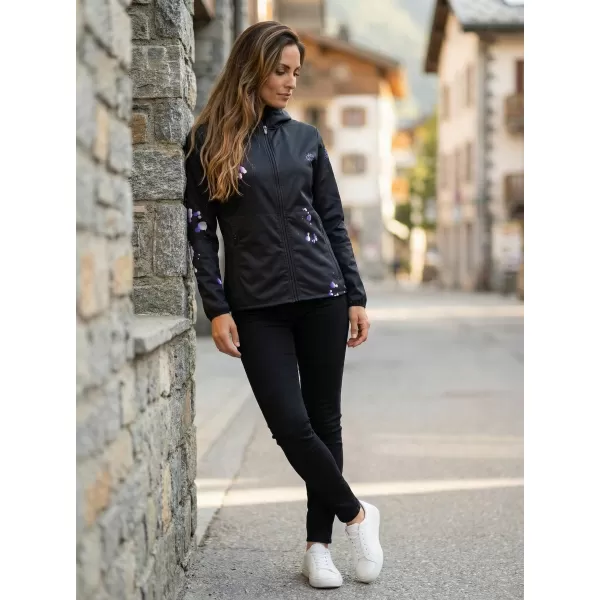  Dámská softshellová bunda premium ALTISPORT VOJ/ALW077JACK01 ČERNÁ/FIALOVÁ 