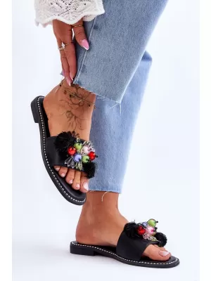 Dámské pantofle S.BARSKI KV-2775-47 BLACK