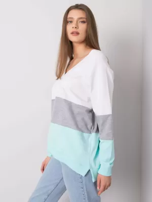 Dámská mikina RUE PARIS RV-BL-5972.07 WHITE-GRAY
