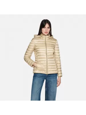 Dámská péřová bunda GEOX JAYSEN G012393 BÉŽOVÁ