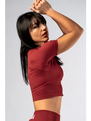 NEBBIA Seamless crop top s krátkým rukávem POWER 891 RED