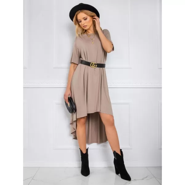 Dámské šaty RUE PARIS RV-SK-R4889.09 DARK BEIGE 