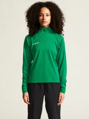 Dámská tréninková bunda s 1/4 zipem CRAFT TW Evolve 2.0 Half Zip W TÝMOVĚ ZELENÁ