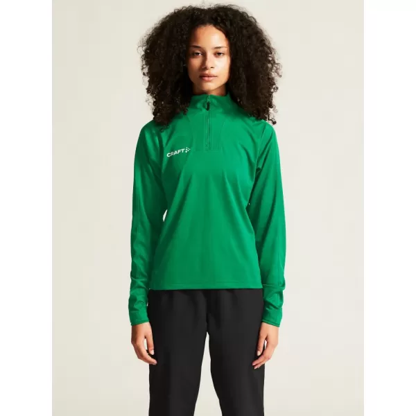  Dámská tréninková bunda s 1/4 zipem CRAFT TW Evolve 2.0 Half Zip W TÝMOVĚ ZELENÁ 