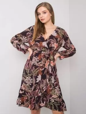 Dámské šaty OCH BELLA TW-SK-BI-H2515.38X BLACK AND BEIGE