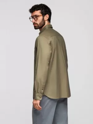 Pánská košile OMBRE K695 OLIVE