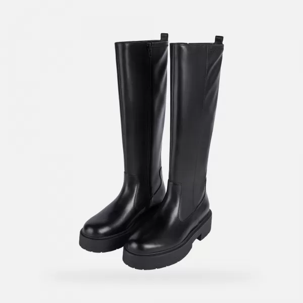  Dámské kozačky GEOX SPHERICA EC7 G004247 ČERNÁ 
