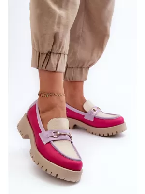 Dámské mokasíny ZAZOO 3475 BEIGE/FUSCHIA/LILA