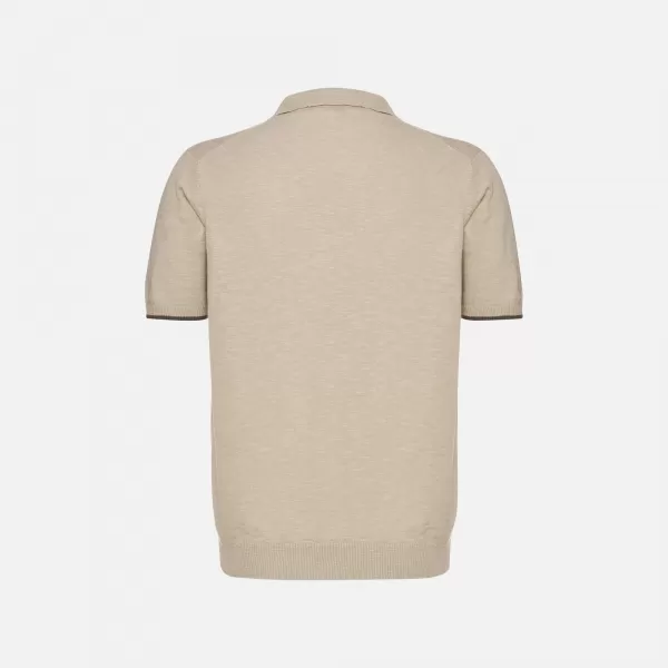  Pánské triko GEOX KNIT G012318 BÉŽOVÁ 