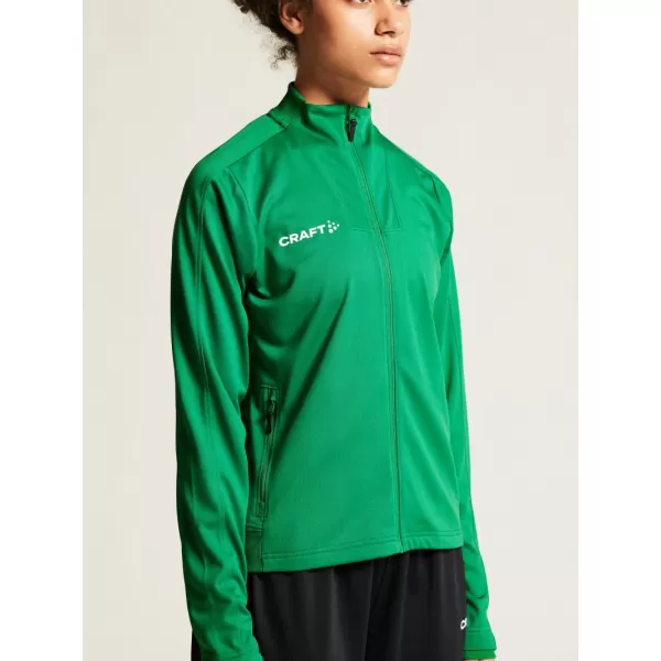  Dámská tréninková bunda CRAFT TW Evolve 2.0 Full Zip Jacket W TÝMOVĚ ZELENÁ 