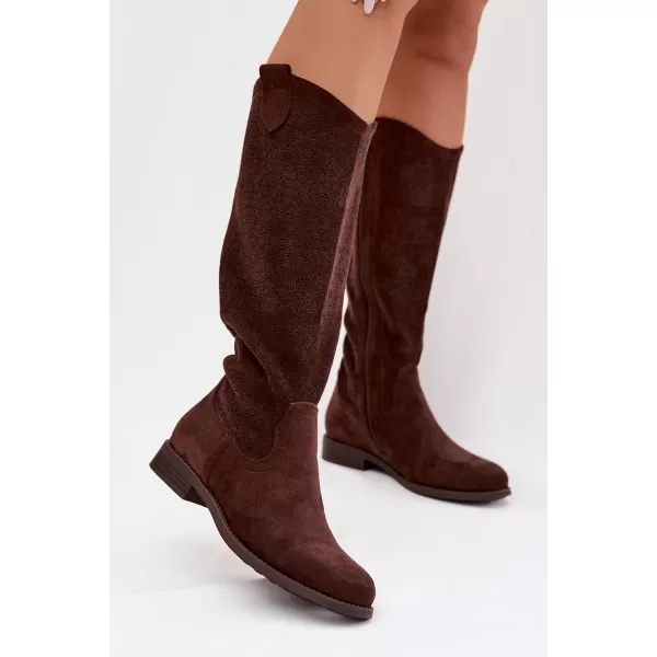  Dámské kozačky S.BARSKI HY61-8022 BROWN 