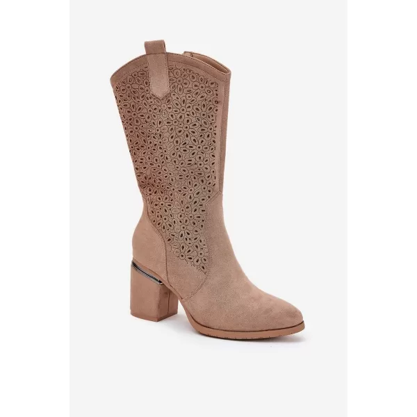  Dámské kozačky S.BARSKI HY51-238 BEIGE 