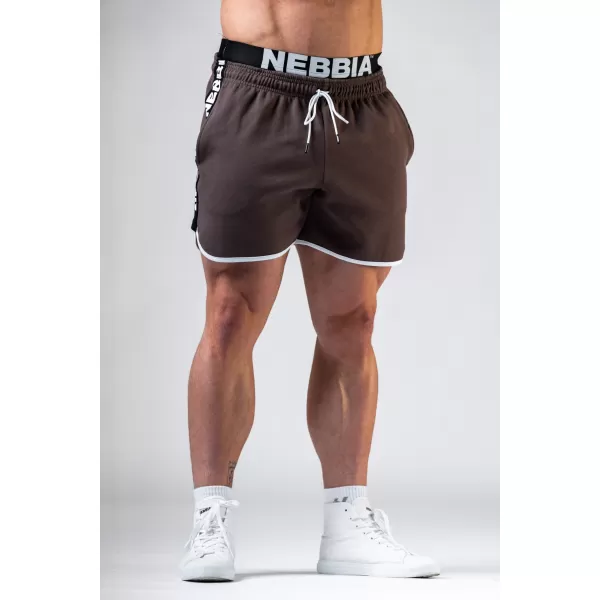  NEBBIA Teplákové šortky HERO 295 BROWN 