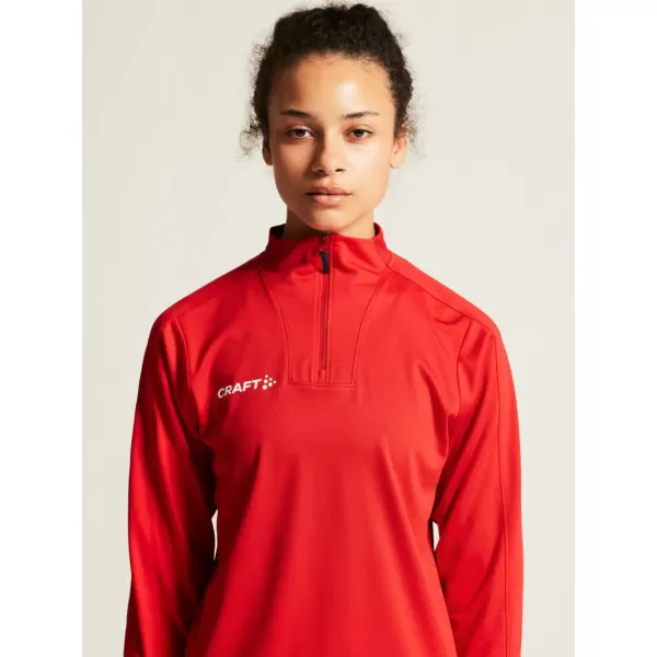  Dámská tréninková bunda s 1/4 zipem CRAFT TW Evolve 2.0 Half Zip W JASNĚ ČERVENÁ 
