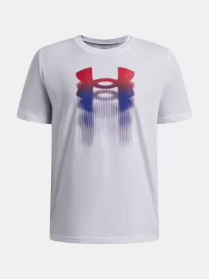 Chalepcké triko UNDER ARMOUR B LOGO BLUR SS 6009280-100 BÍLÁ