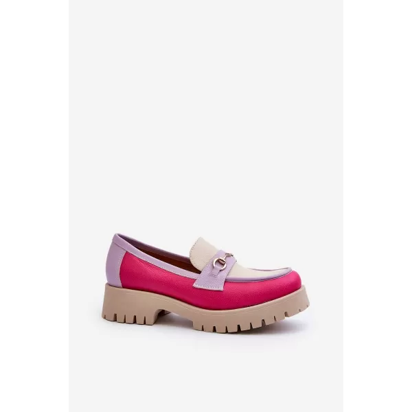  Dámské mokasíny ZAZOO 3475 BEIGE/FUSCHIA/LILA 
