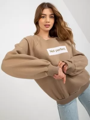 Dámská mikina EX MODA EM-BL-N652.46 DARK BEIGE