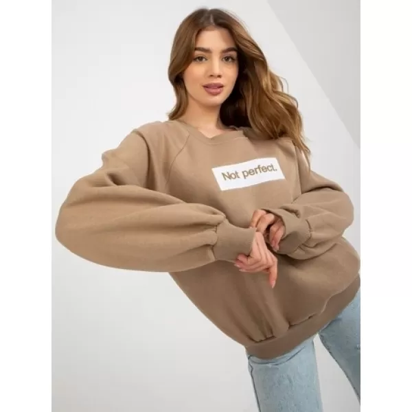  Dámská mikina EX MODA EM-BL-N652.46 DARK BEIGE 