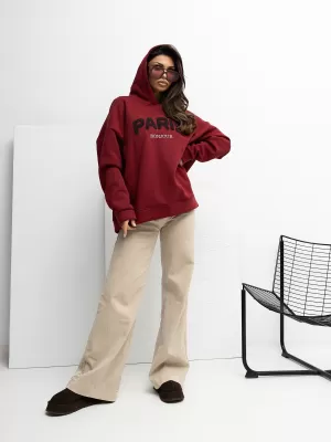 Dámská mikina RUE PARIS RV-BL-A1041.59 BURGUNDY