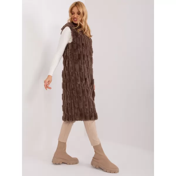  Dámská vesta WOOL FASHION ITALIA AT-KZ-2368-1.07 BROWN 