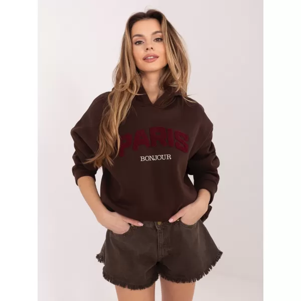  Dámská mikina RUE PARIS RV-BL-A1041.48 DARK BROWN 