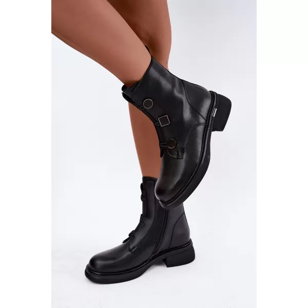  Dámské kotníkové boty D&A MK62-7030 BLACK 