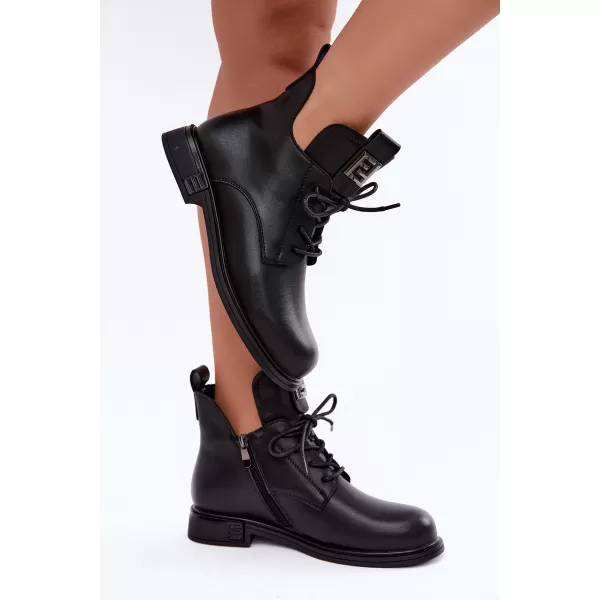  Dámské kotníkové boty D&A MK62-7034 BLACK 
