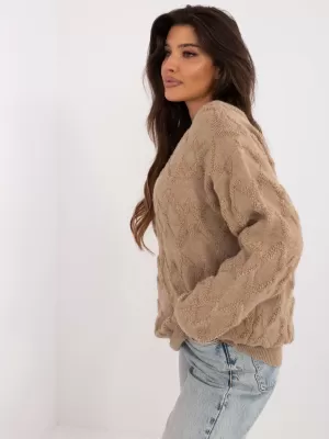 Dámský svetr WOOL FASHION ITALIA AT-SW-2361.61 DARK BEIGE